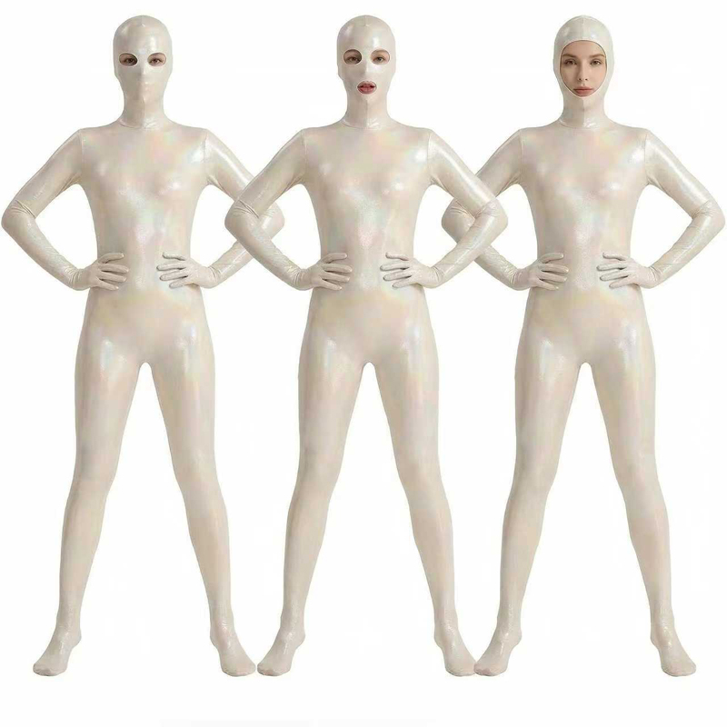 Shapewear Bodysuit Firm - بدلة زنتاي نسائية لامعة متدرجة الألوان،