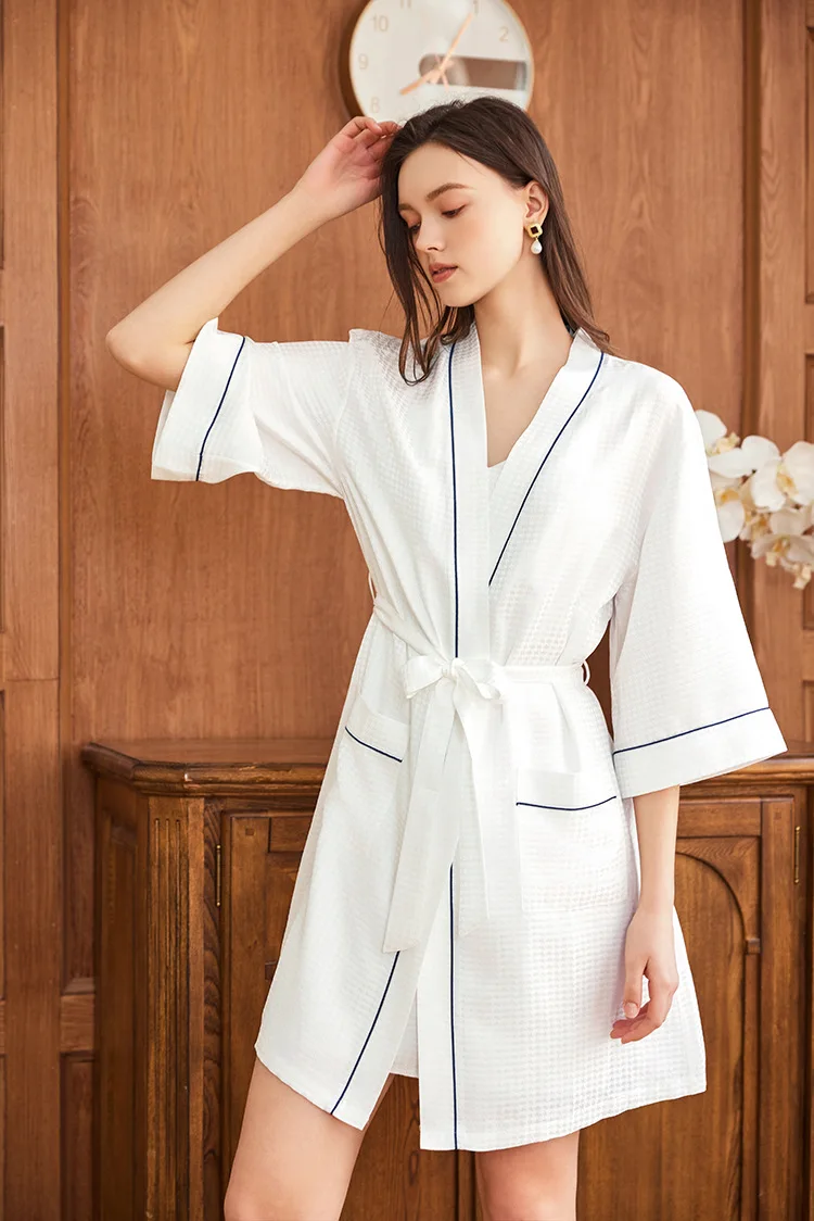 Robe Silk Women - الهراء الجاكار 100% التوت الحرير زوجين