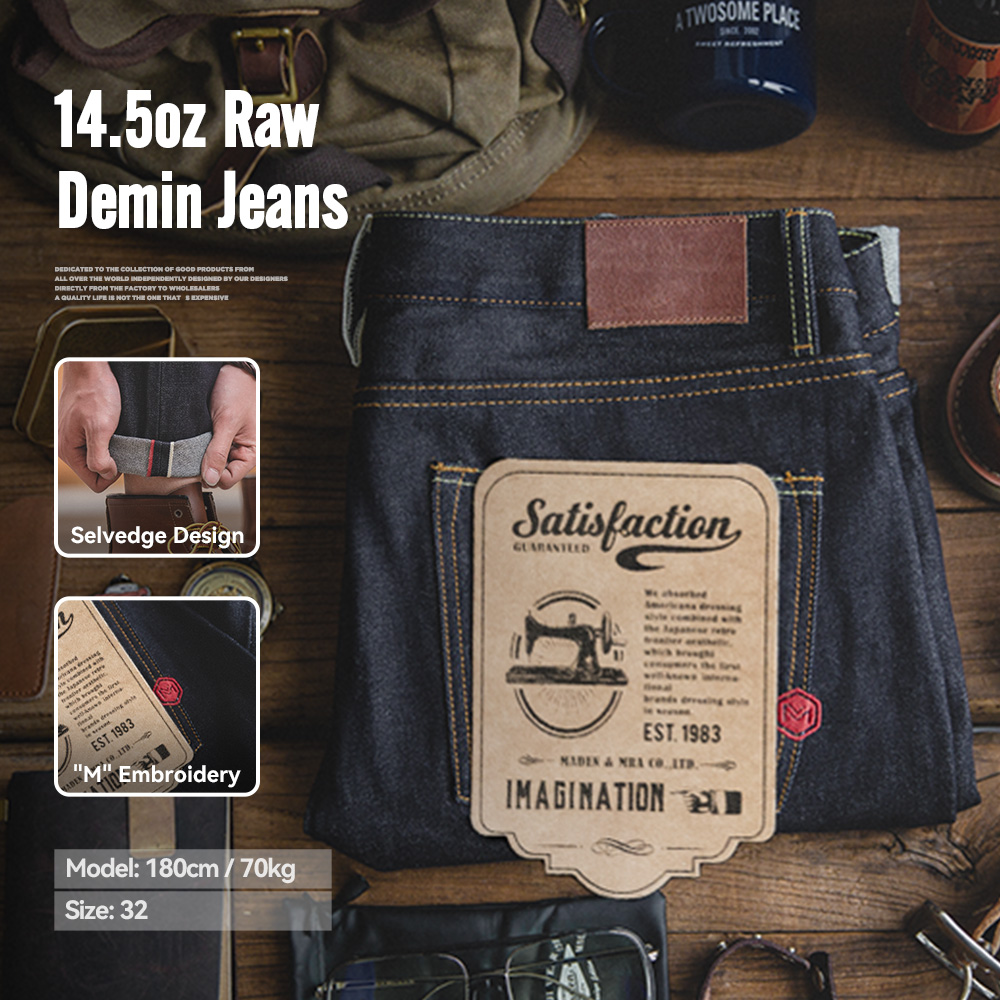 Levis Jeans 501 - جينز Maden Retro 14.5oz Selvedge Raw