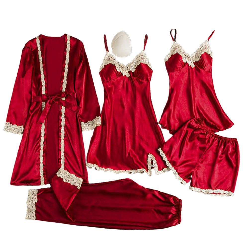 Robe Silk Women - طقم بيجامة شبيه بالحرير للنساء ،